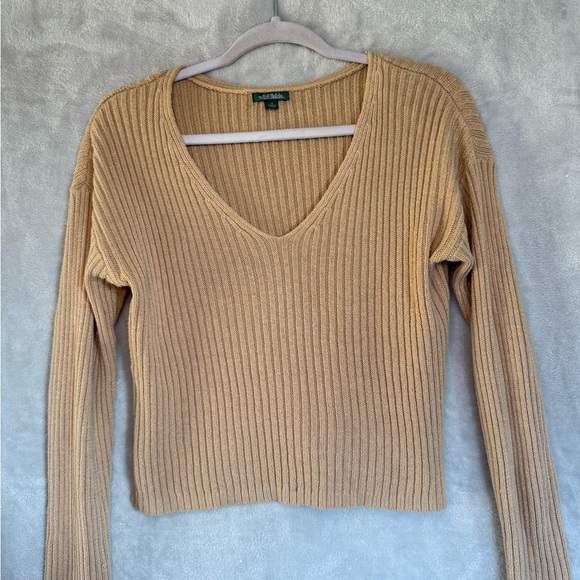 wild fable Sweaters - Wild Fable Tan V-Neck Ribbed Sweater